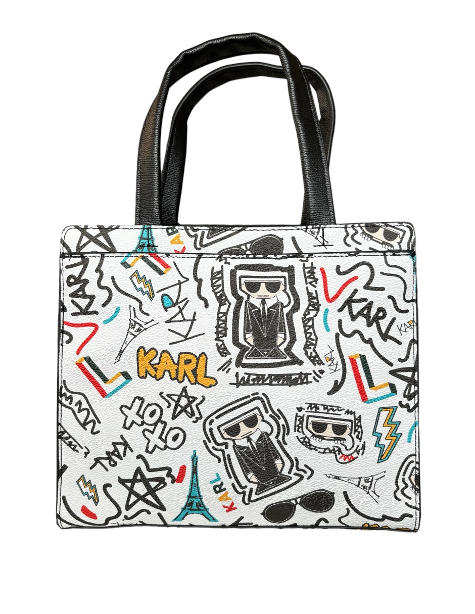 Bolsa Tote Karla Lagerfeld color blanco con asa desmontable