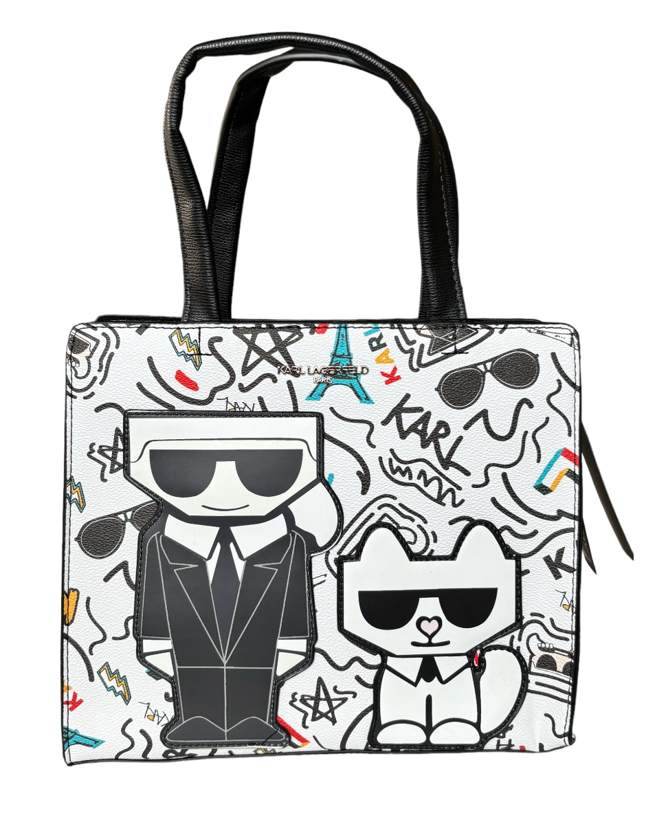 Bolsa Tote Karla Lagerfeld color blanco con asa desmontable