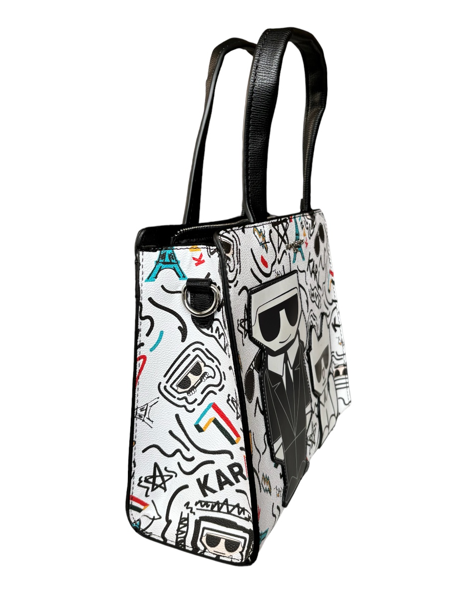Bolsa Tote Karla Lagerfeld color blanco con asa desmontable