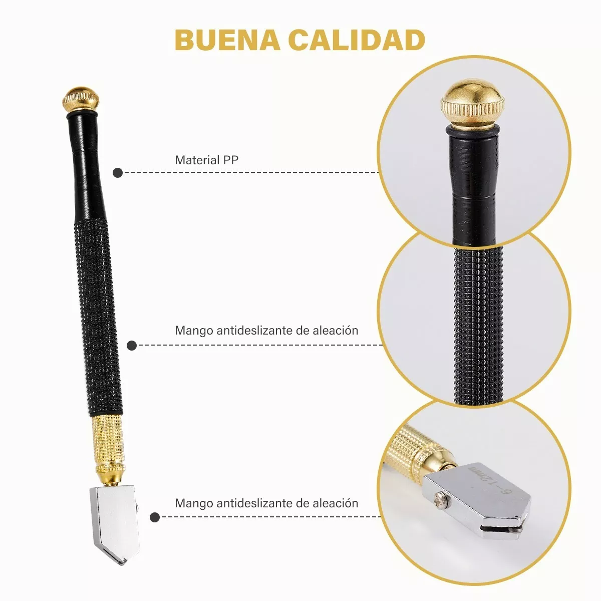 Juego De Cortador De Vidrio De Aleación Profesional 5 Piezas
