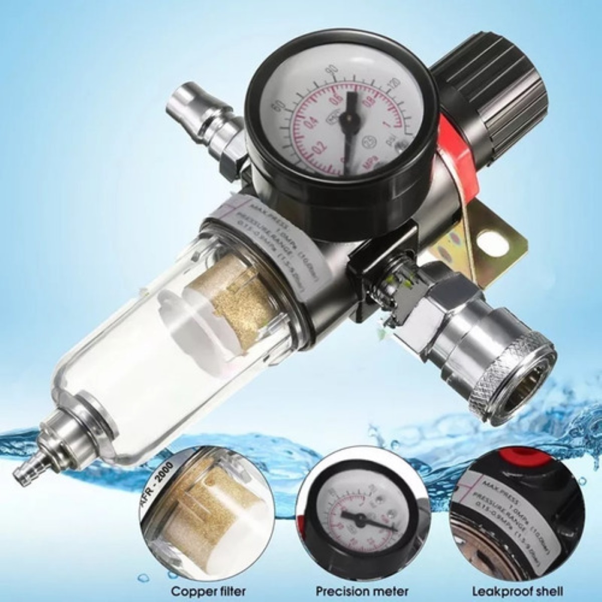 "Filtro De Humedad De Regulador Del Compresor De Aire 1/4 "