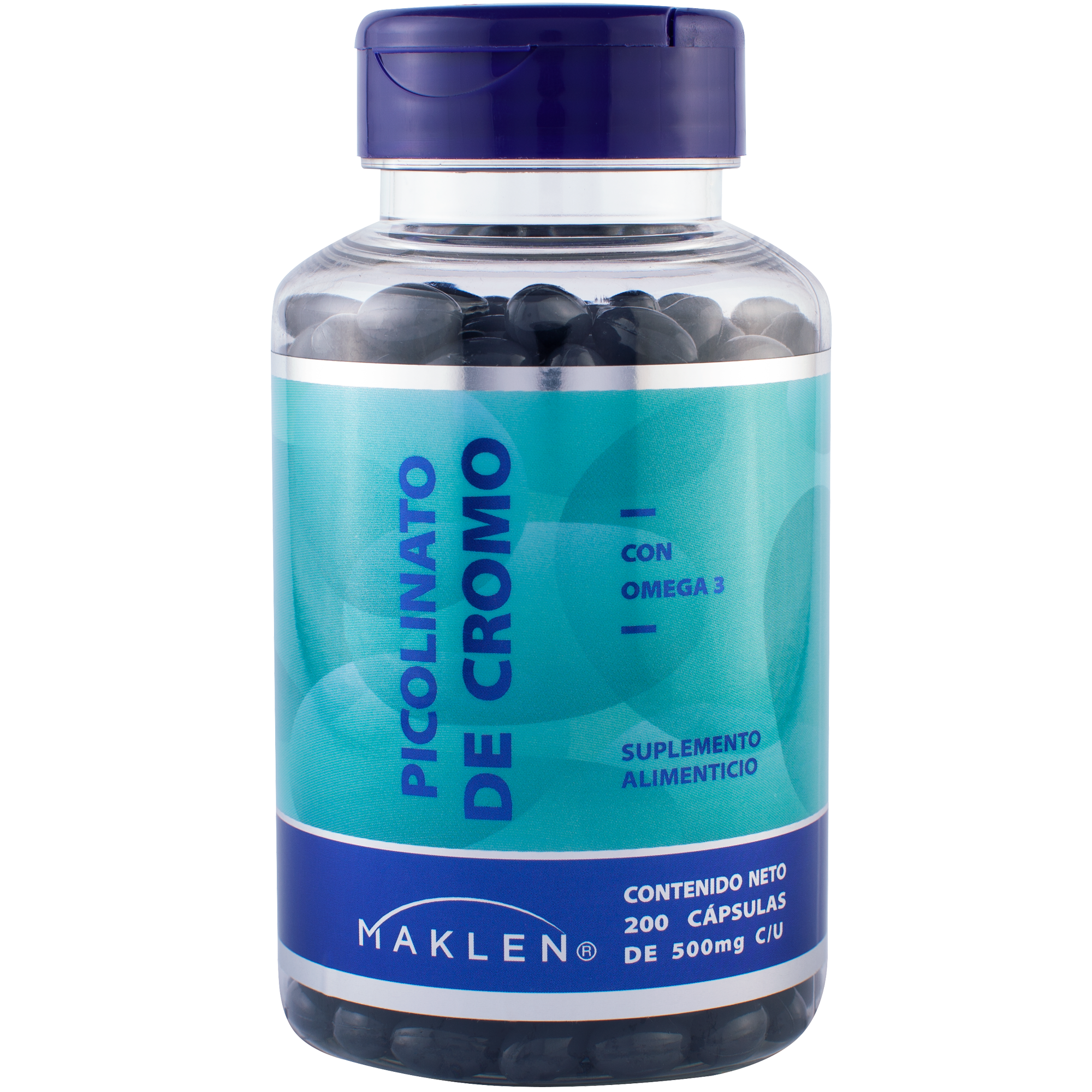 MAKLEN Cromo con Omega 3 | 200 Cápsulas Softgel de 500mg