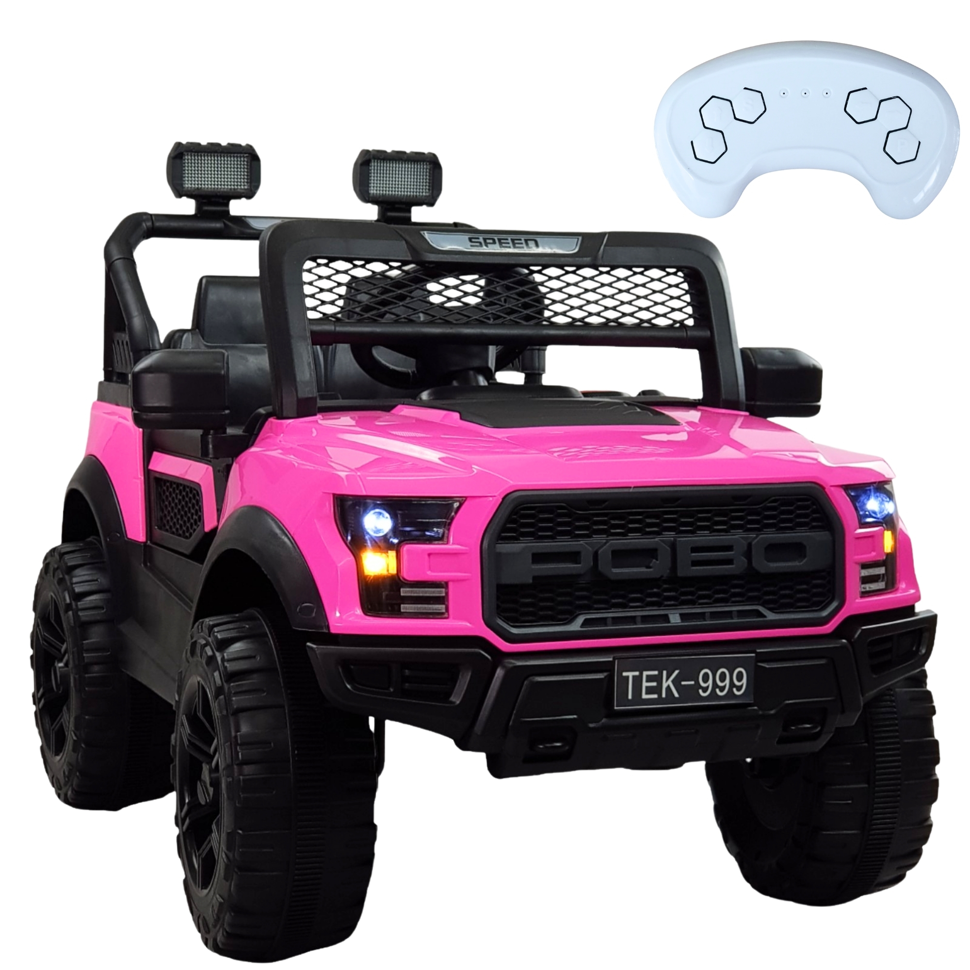 Montable Electrico para Niños Control Remoto Luz Led Raptor 12V - Rosa.