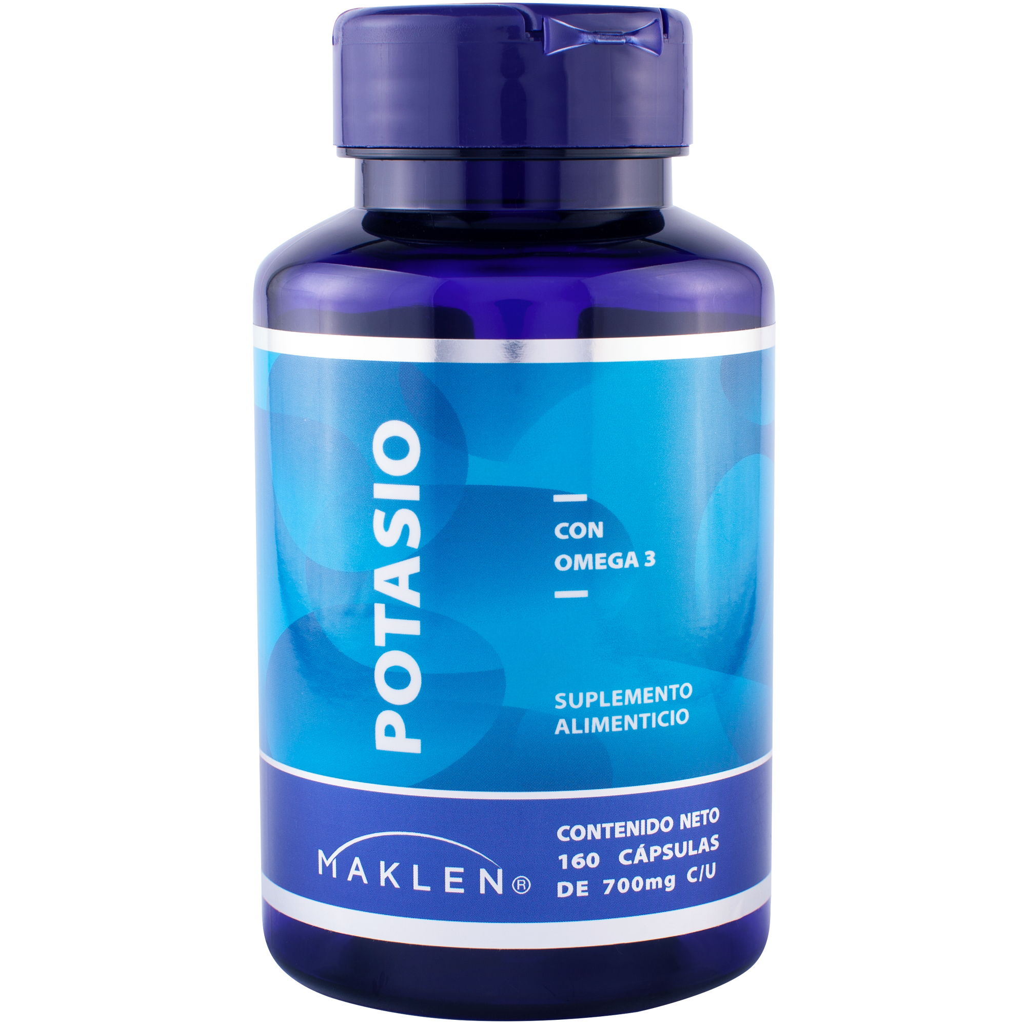 MAKLEN Citrato de Potasio con Omega 3 | 160 Capsulas de 700mg