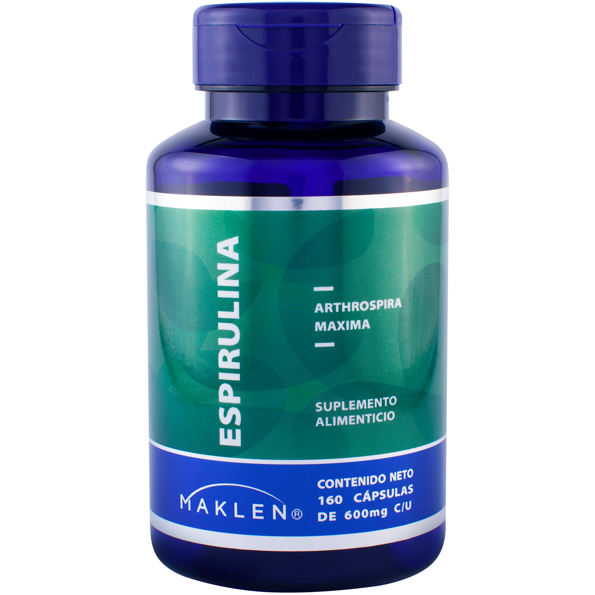 MAKLEN Alga Espirulina | 160 Cápsulas de 600mg