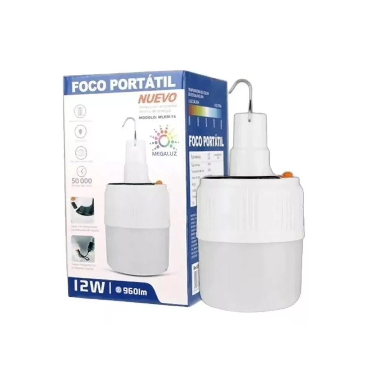 Foco Led Portátil Recargable 12w