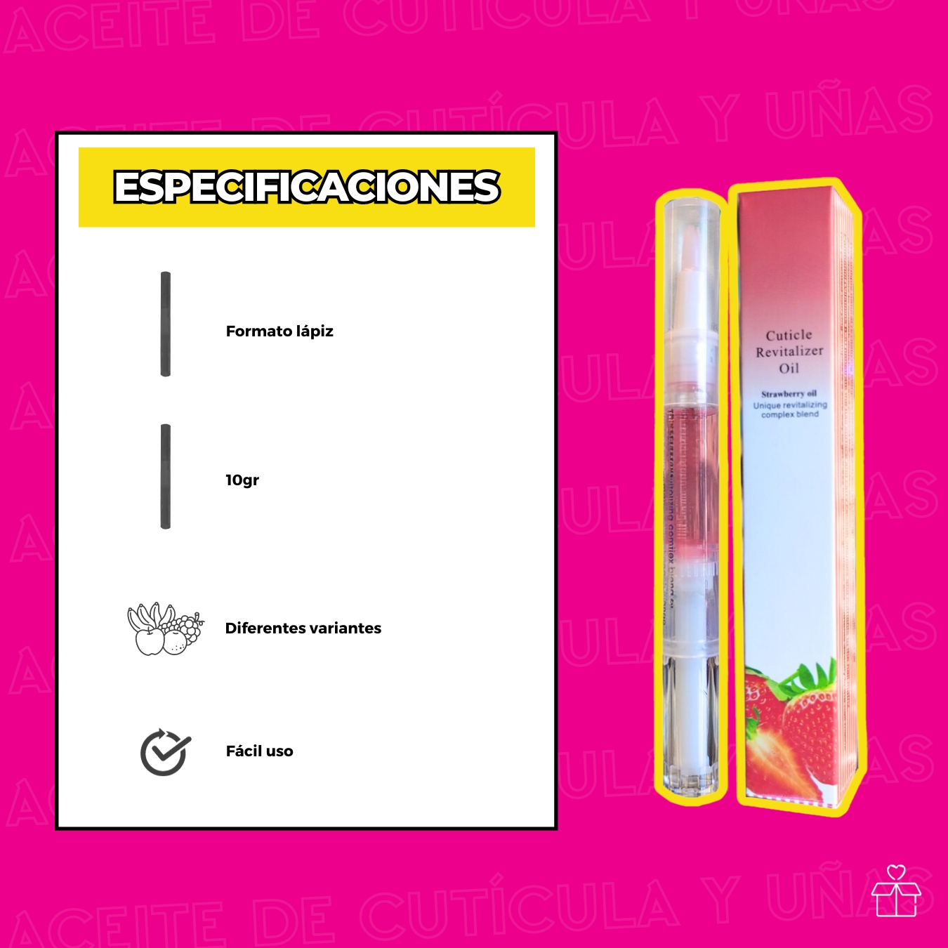 Aceite Para Cutículas Hidratante 24 Piezas.