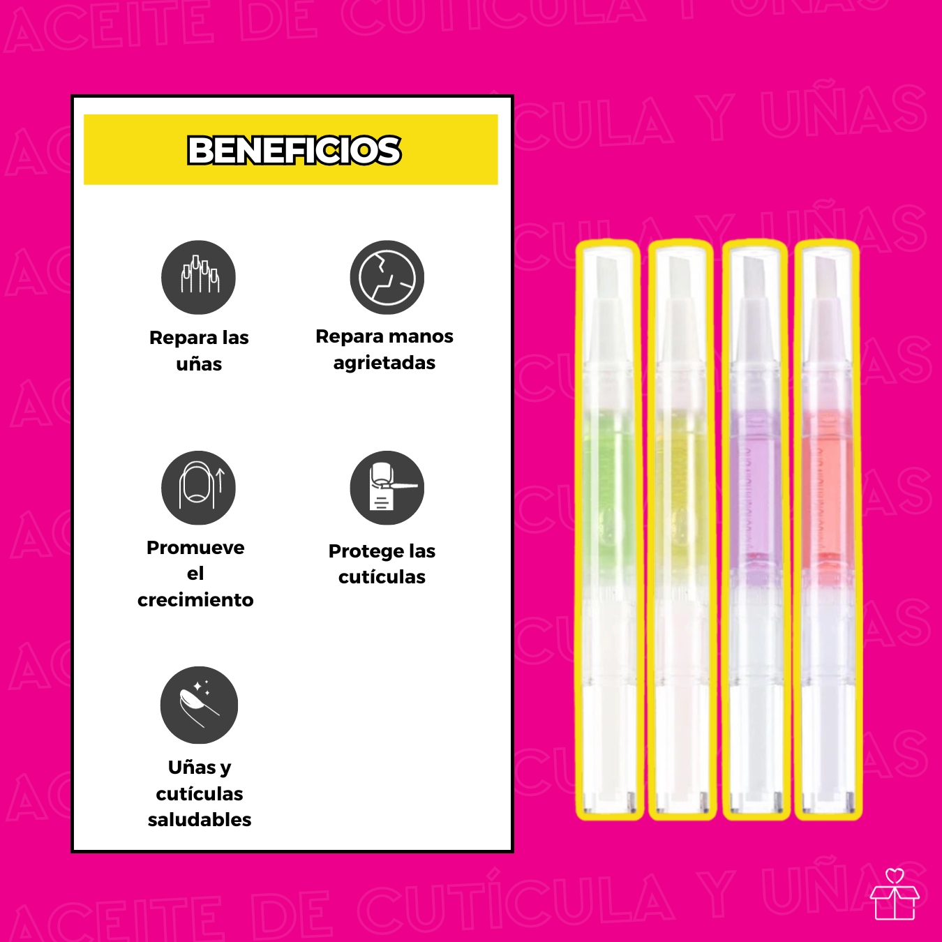 Aceite Para Cutículas Hidratante 24 Piezas.