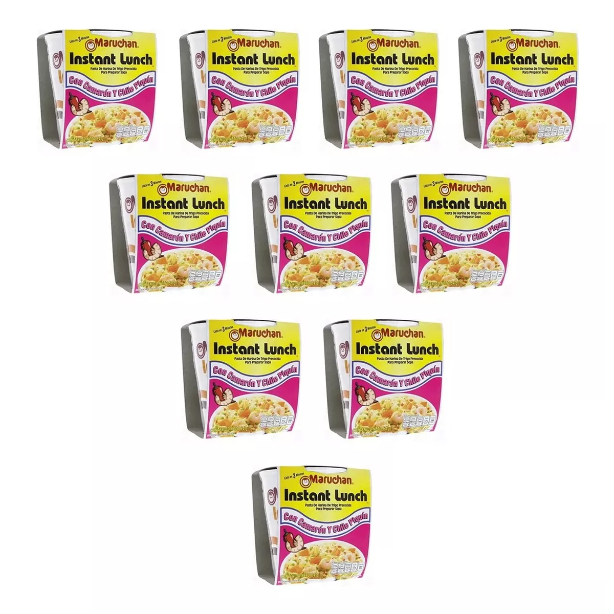 Sopa Maruchan Instant Lunch Camarón y Piquín 10 Piezas de 64 g