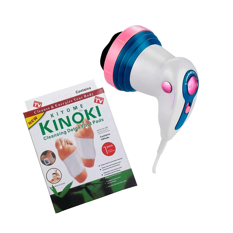 Kit masajeador infrarojo + 100 parches desintoxicantes kinoki.