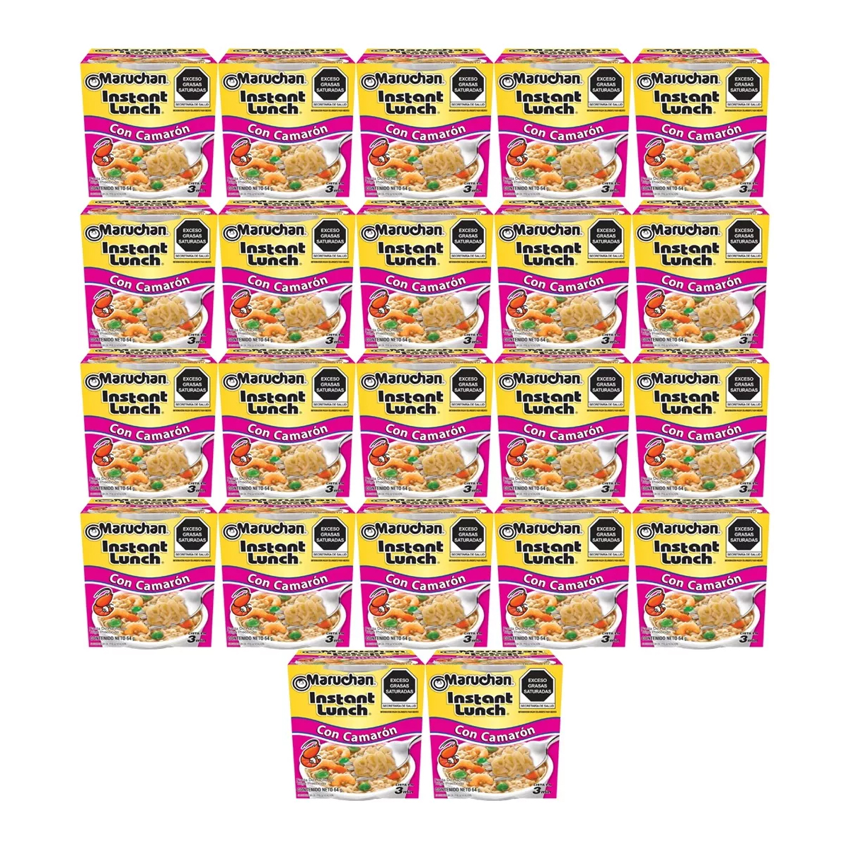 Sopa Maruchan Instant Lunch con Camarón 22 Piezas de 64 g c/u