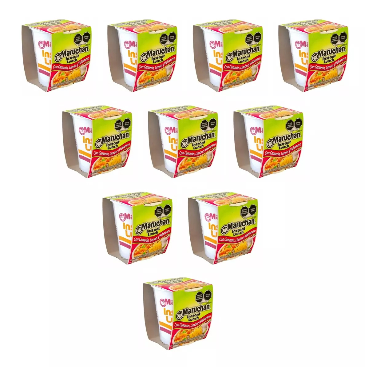 Sopa Maruchan Camarón, Limón y Habanero 10 Piezas de 64 g c/u