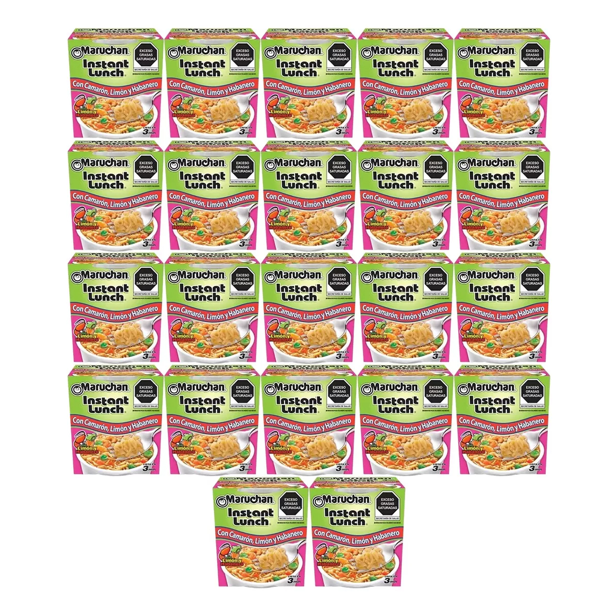 Sopa Maruchan Camarón, Limón y Habanero 22 Piezas de 64 g c/u