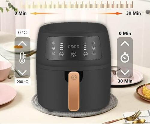 Lagom 8l Freidora De Aire Multifuncional Premium 2400w Color Negro