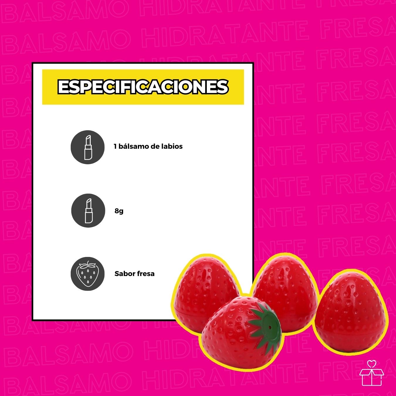 Bálsamo Hidratante De Fresa Reparador De Labios Resecos.