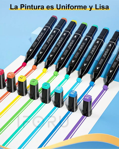 Marcadores 80 Colores Doble Punta Plumones Punta Pincel IFORU