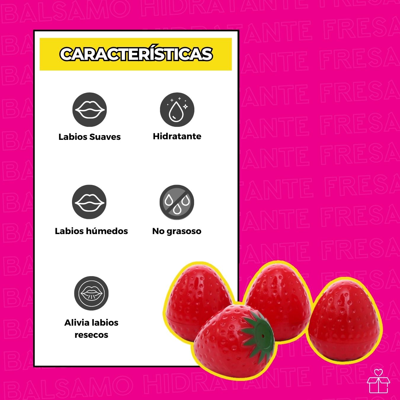 Bálsamo Hidratante De Fresa Reparador De Labios Resecos.