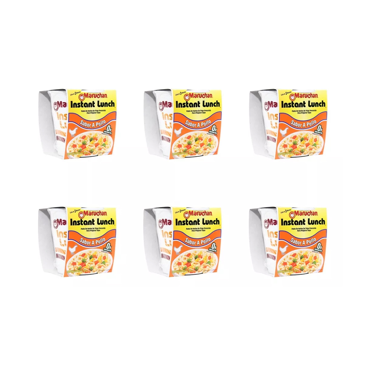 Sopa Maruchan Instant Lunch con Pollo 6 Piezas de 64 g c/u