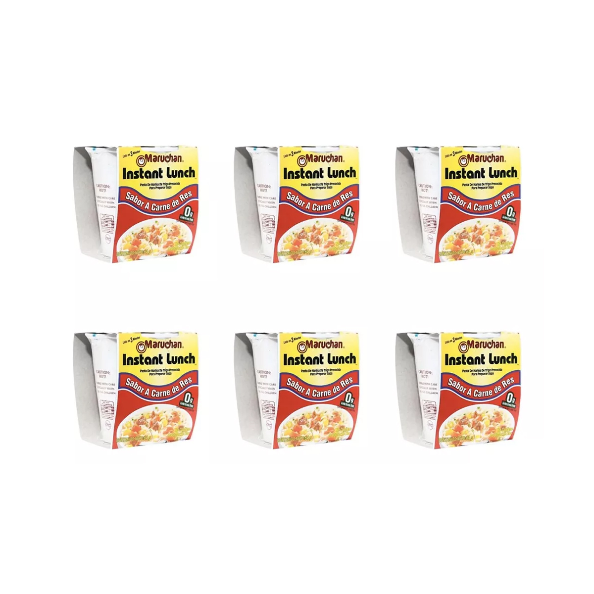Sopa Maruchan Instant Lunch Sabor Res 6 Piezas de 64 g c/u