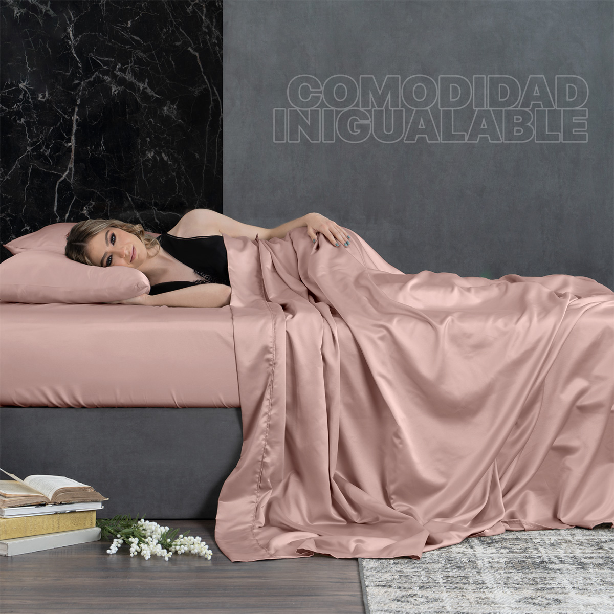 Sábanas de Satín Individual Tipo Seda Suave y Lujosa Con Fundas Rosa Real Textil.