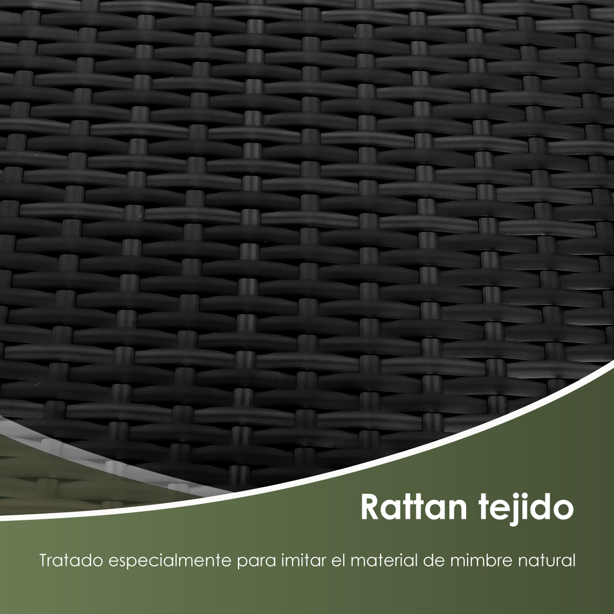 Ilios Innova Juego de Sala para jardín esquinera fabricada en mimbre sintético color negro incluye 2 sofás para exterior con cojines impermeables y 1 mesa centro de cristal templado