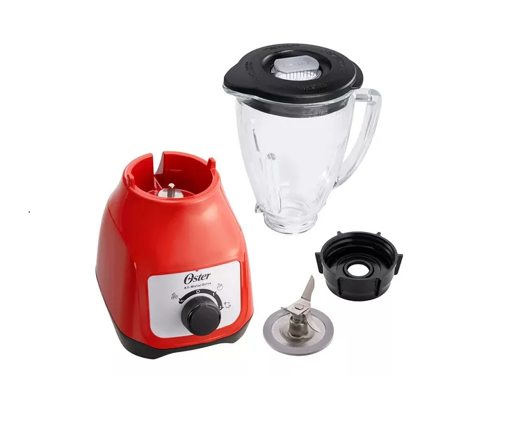 Licuadora Oster Blstkag-rrd 1.5 L Roja Con Vaso De Vidrio 127v