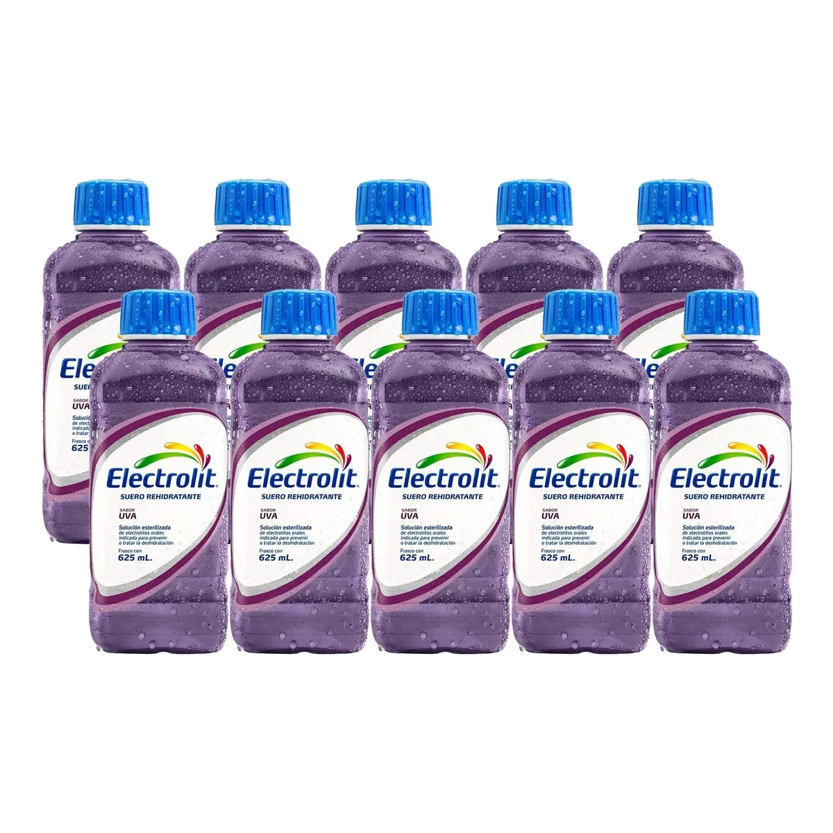 Suero Rehidratante Electrolit Sabor Uva 10 Piezas de 625 ml c/u