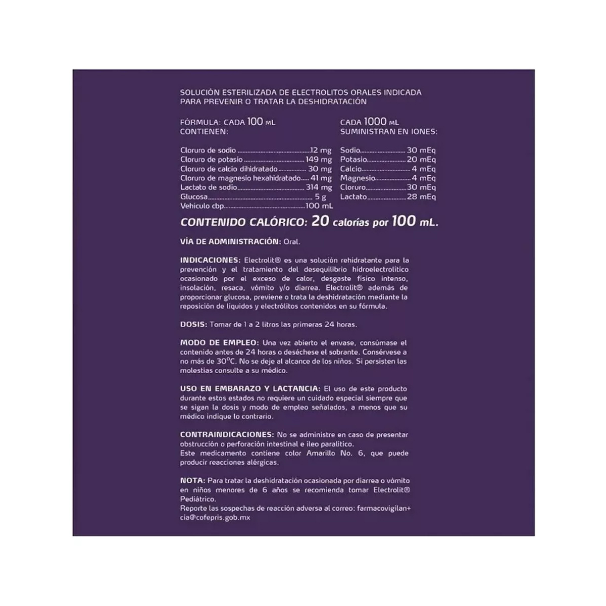 Suero Rehidratante Electrolit Sabor Uva 18 Piezas de 625 ml c/u