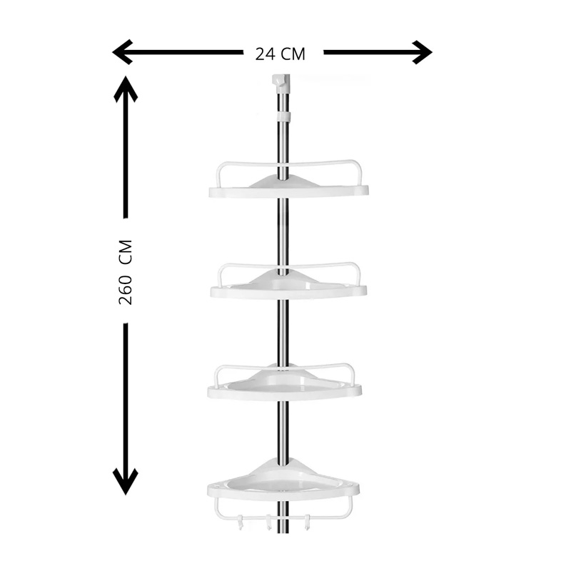 Organizador de baño 4 estantes esquineros.