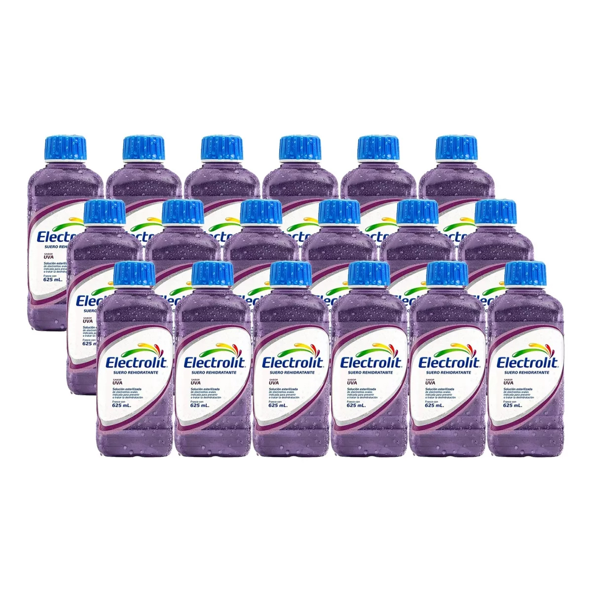 Suero Rehidratante Electrolit Sabor Uva 18 Piezas de 625 ml c/u
