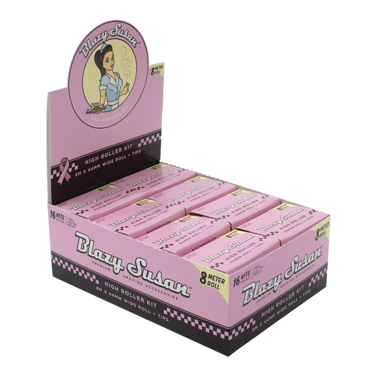 Rollo de 8 metros con filtros (High Roller) Rosa Blazy Susan