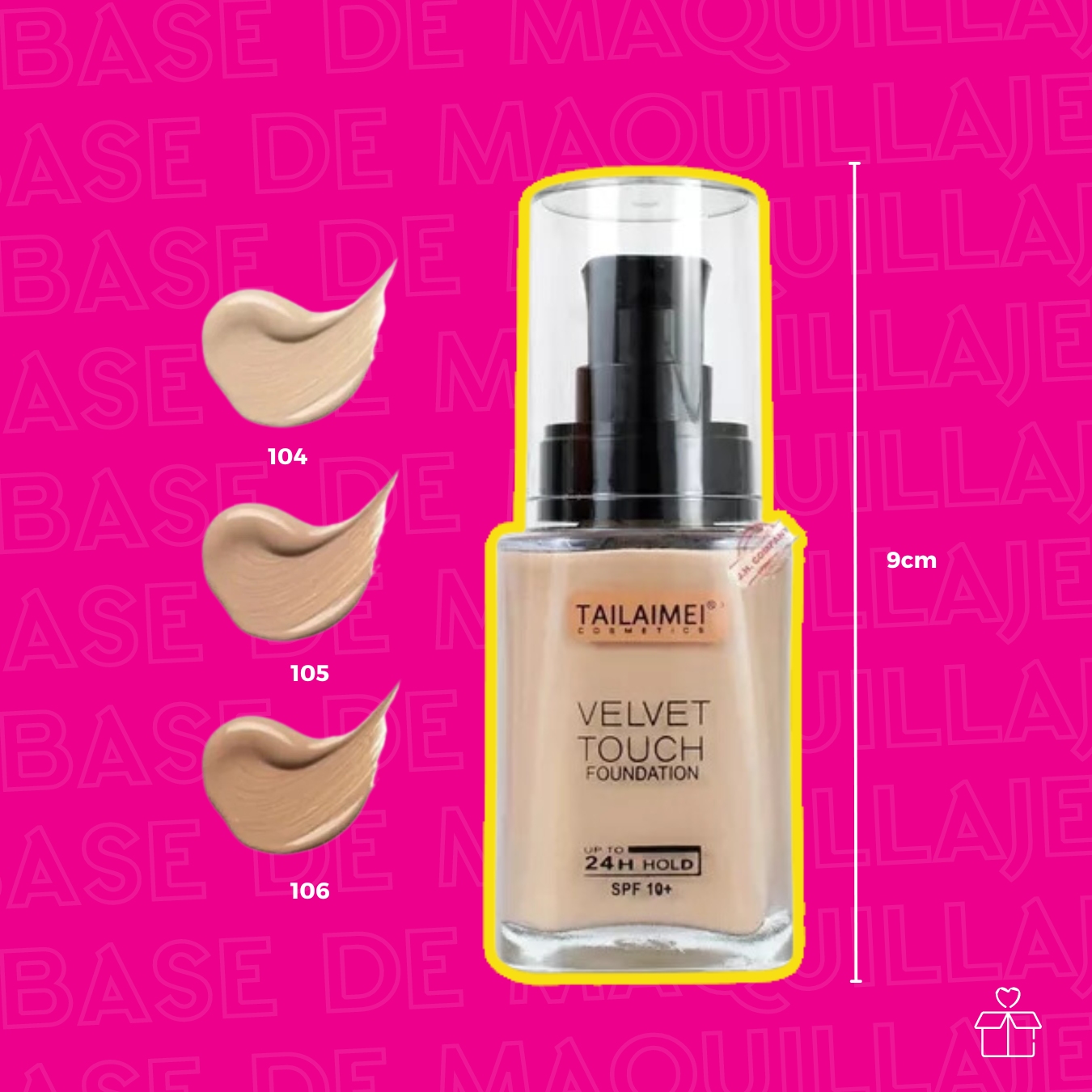 Base De Maquillaje Tailaimei Velvet Touch Alta Cobertura Tono 105.