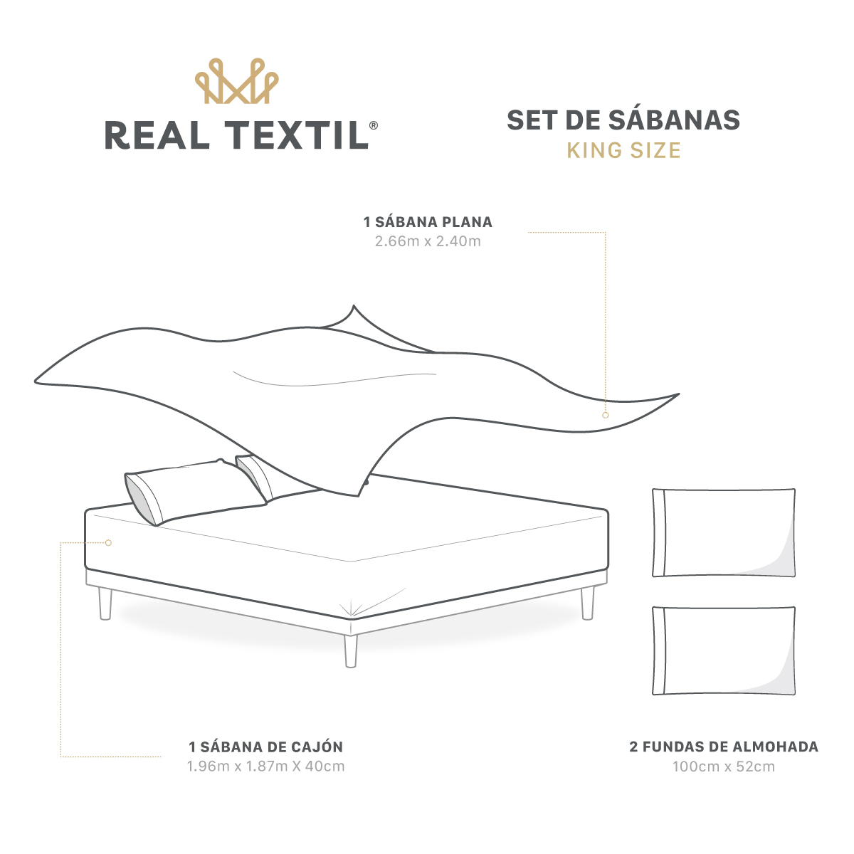 Sábanas de Satín King Size Tipo Seda Suave y Lujosa Con Fundas Gris Real Textil.