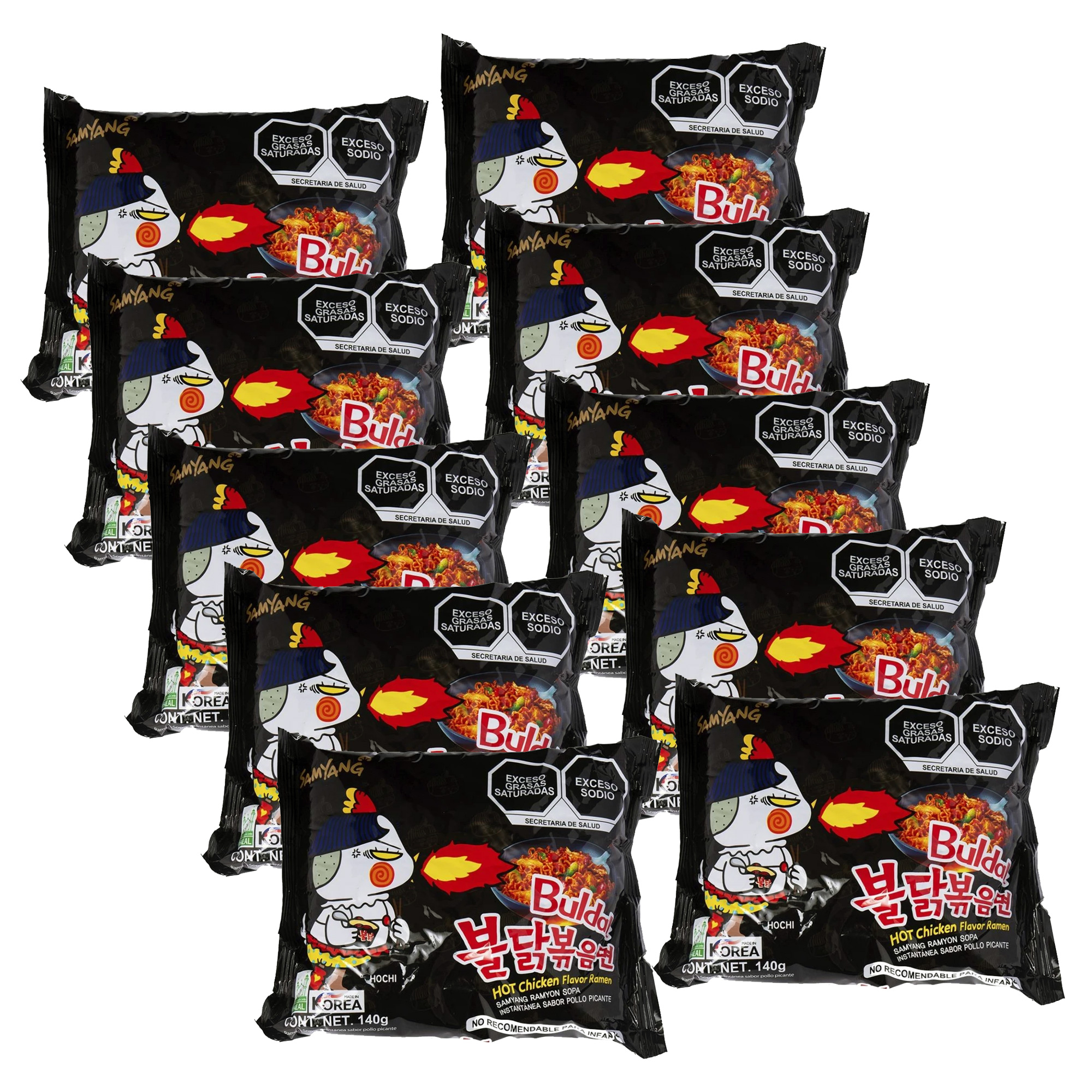 Sopa Instantánea Ramen Coreana Original Buldak 10 pzs