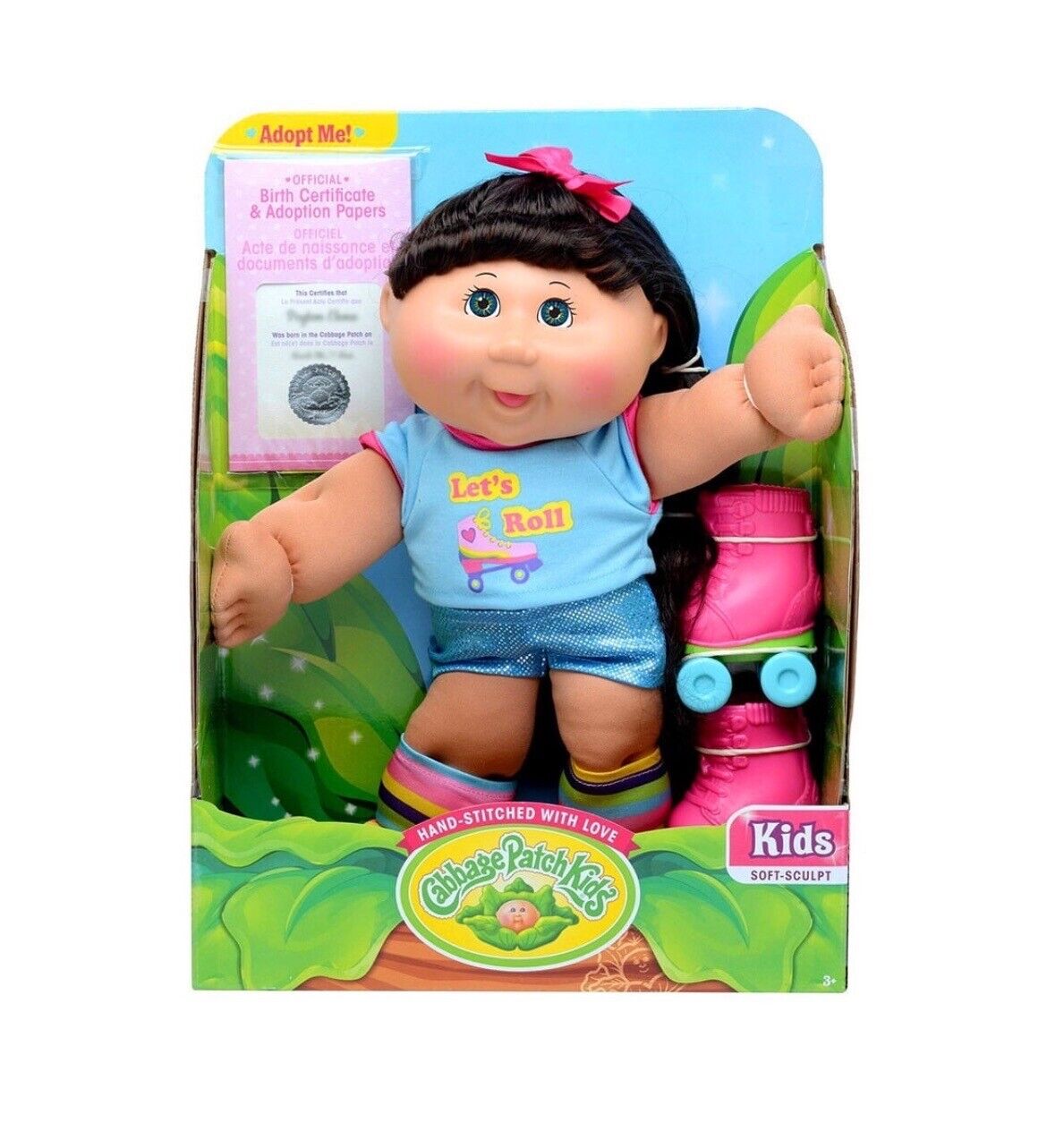 Muñeca Cabbage Patch Kids Patines Certificado De Nacimiento.