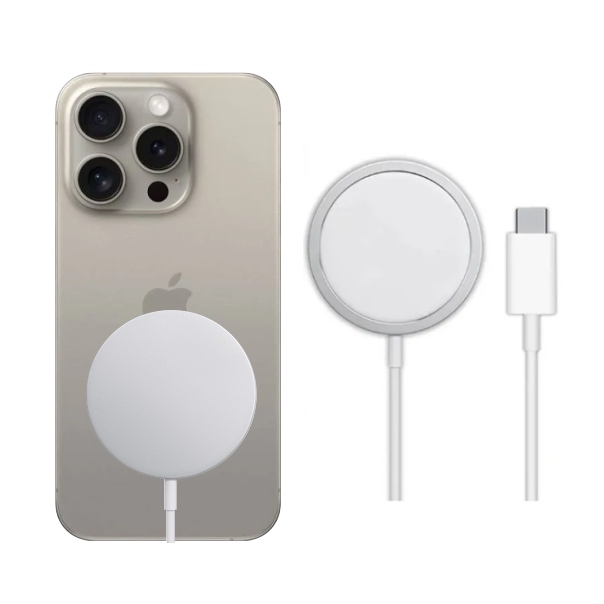 iPhone 15 Pro 128GB Natural Titanium + Cargador para Auto.