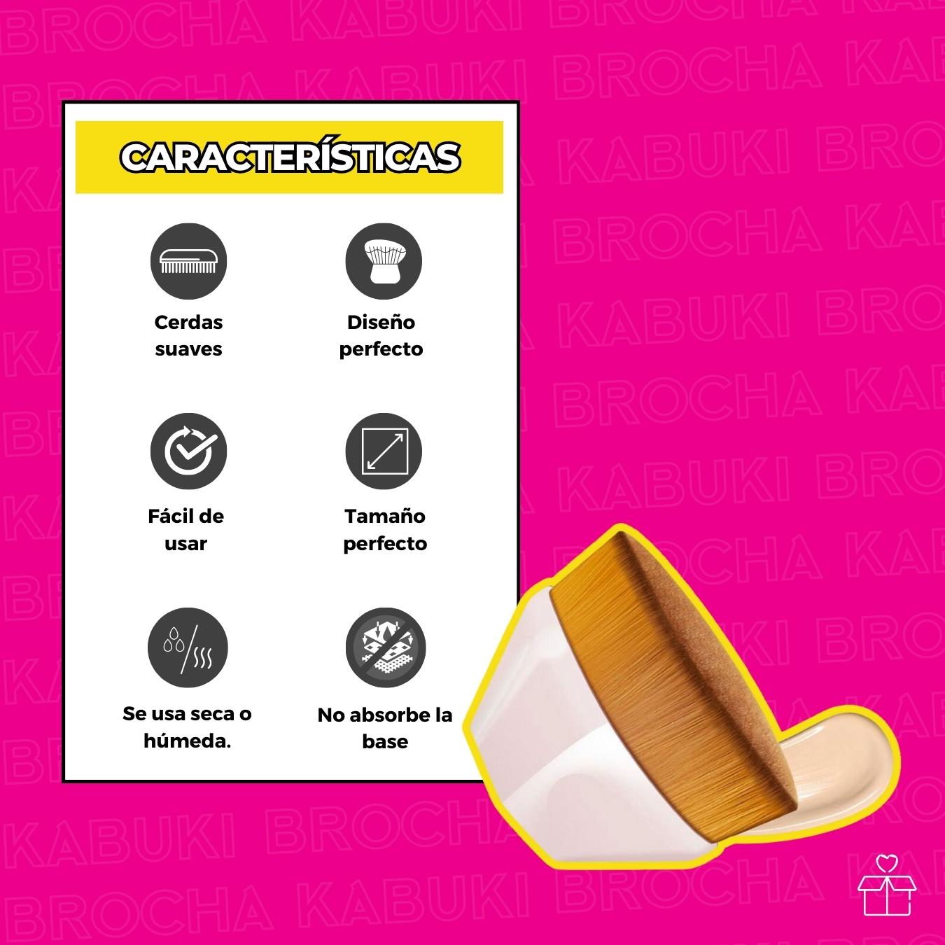 Brocha Facial Kabuki Plana Para Maquillaje.