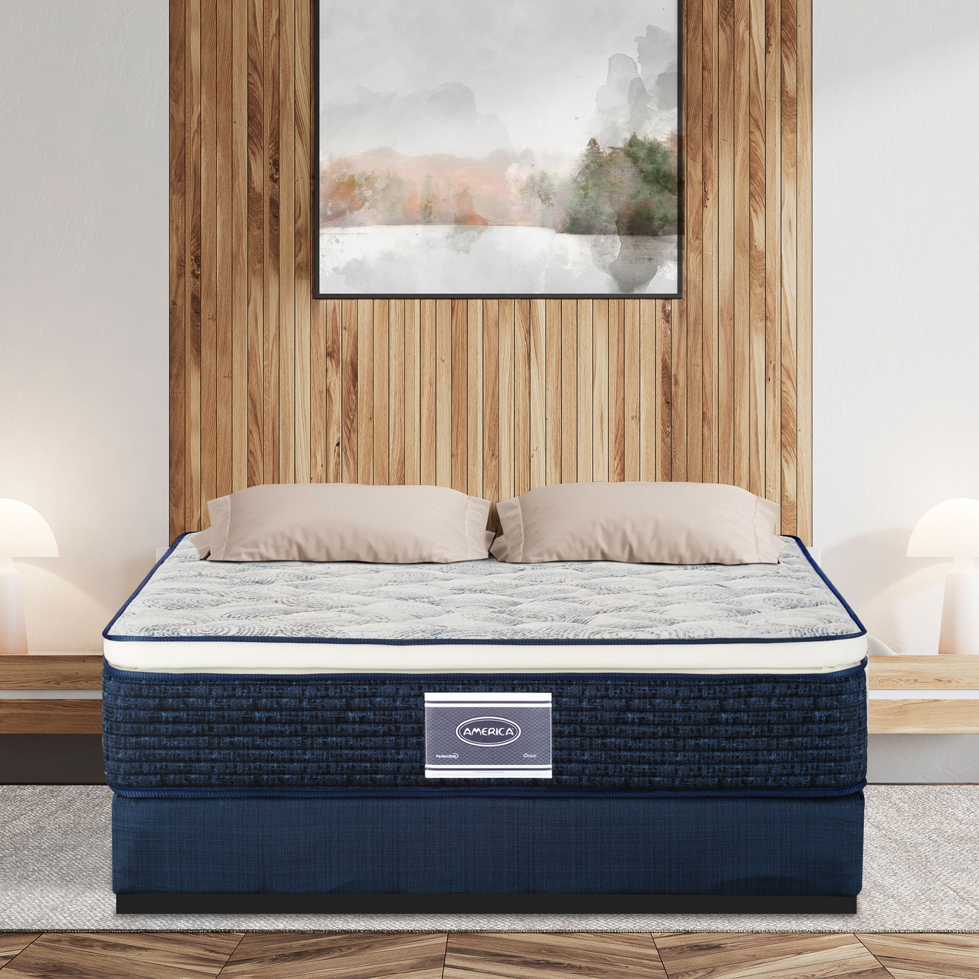 Colchon America Ocean King Size + 2 Almohadas de Regalo.