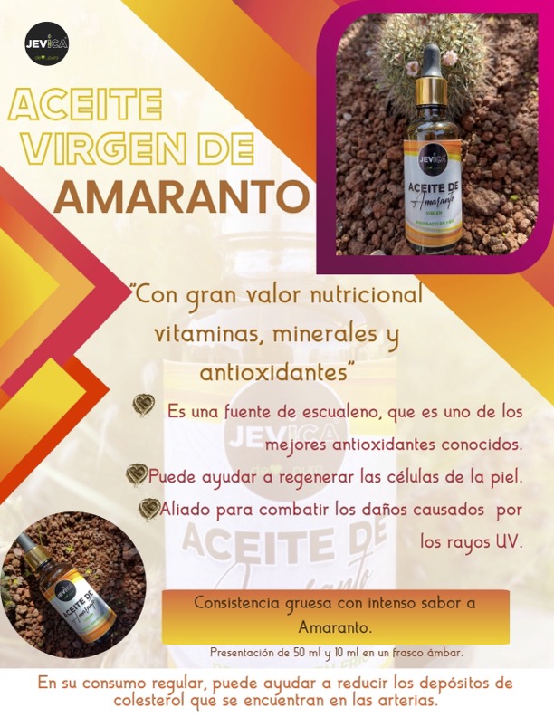 Aceite de virgen de semilla de Amaranto.