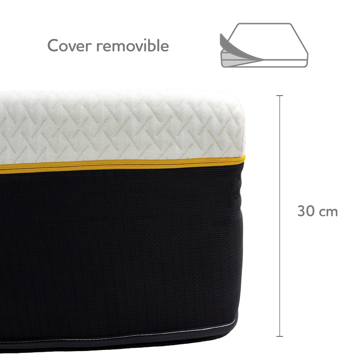 Voltti | Luxe | Colchón en Caja | Híbrido Nano Memory Foam & Resortes Encapsulados | Matrimonial | 30 CM