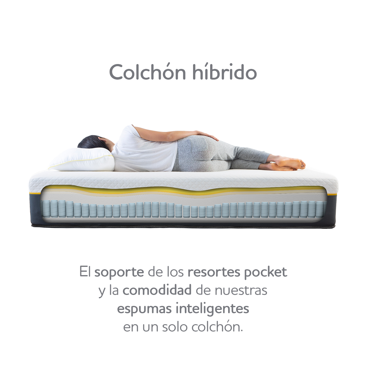 Voltti | Luxe | Colchón en Caja | Híbrido Nano Memory Foam & Resortes Encapsulados | Matrimonial | 30 CM