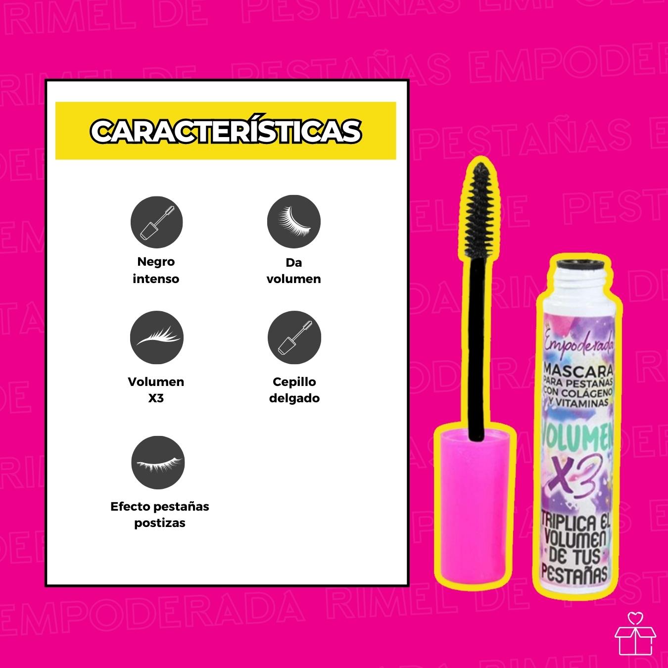Máscara De Pestañas Rimel Empoderada Volumen.