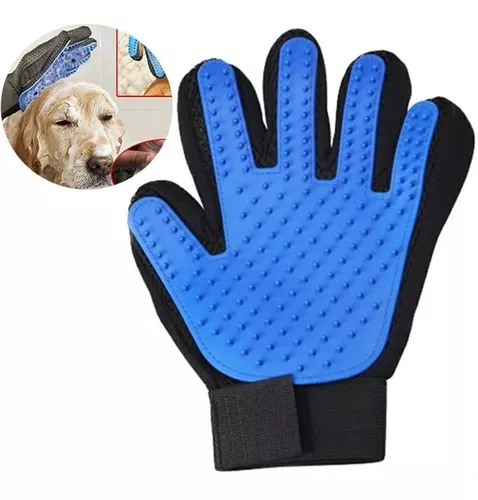 Guante De Aseo Y Muda Para Perros Azul/negro.