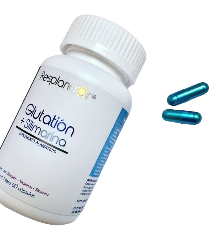 Glutatión + Silimarina Resplandor 60 cápsulas Glutathione cardo mariano, milk thistle