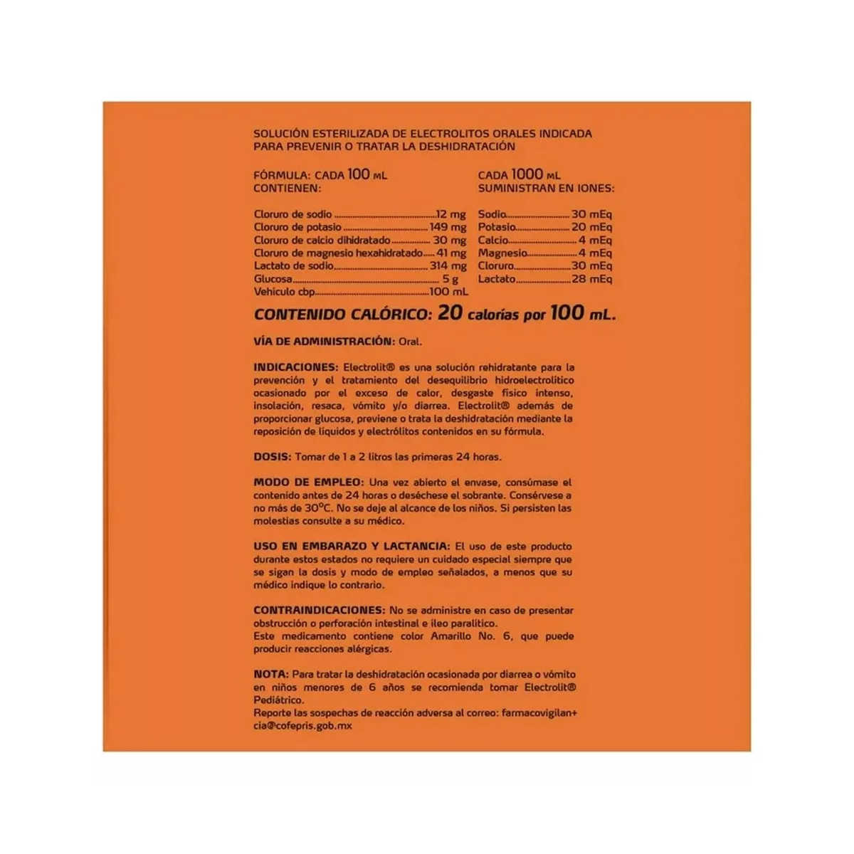 Suero Electrolit Sabor Naranja Mandarina 10 Piezas de 625 ml