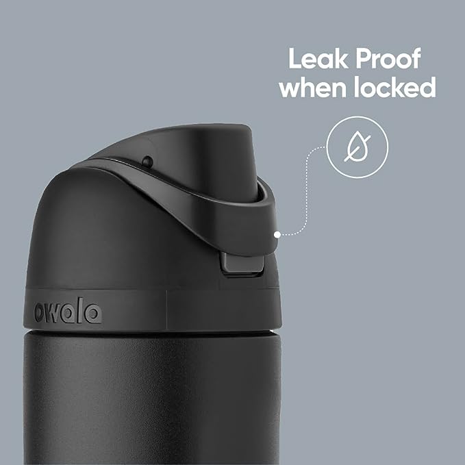 Owala FreeSip - Botella de agua de acero inoxidable aislada con pajita para deportes y viajes, sin BPA, 32 onzas, brisa helada.