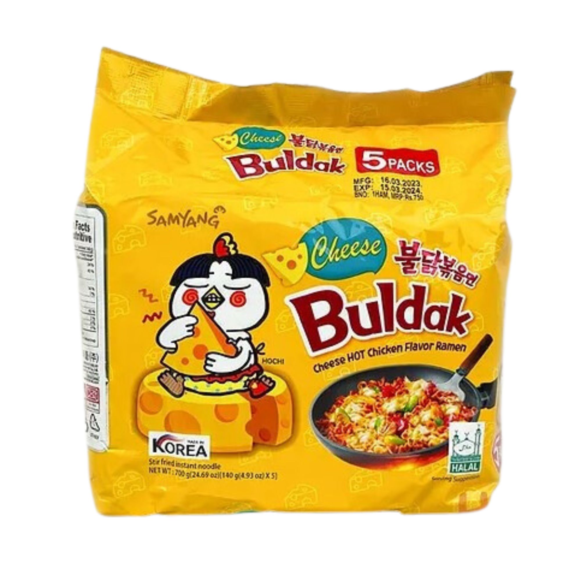 Sopa Instantánea Ramen Coreana Buldak Queso Picante 5 pzs