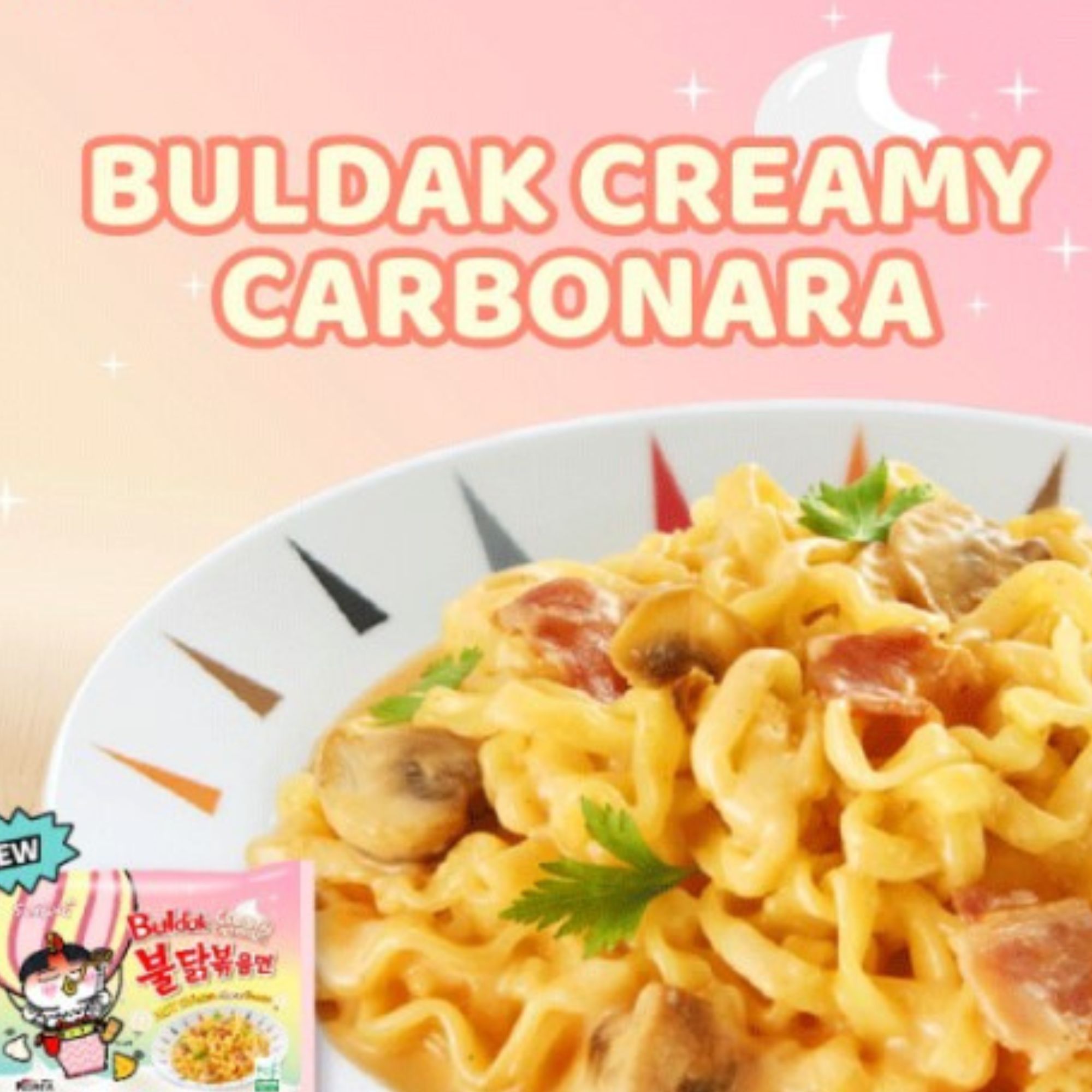 Sopa Instantánea Ramen Coreana Carbonara Cremosa Buldak 10 pzs