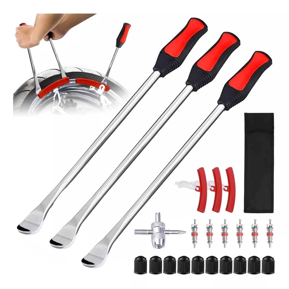 Kit De Palanca Desmontar Para Llantas Motocicleta Bicicleta 24 Pzas