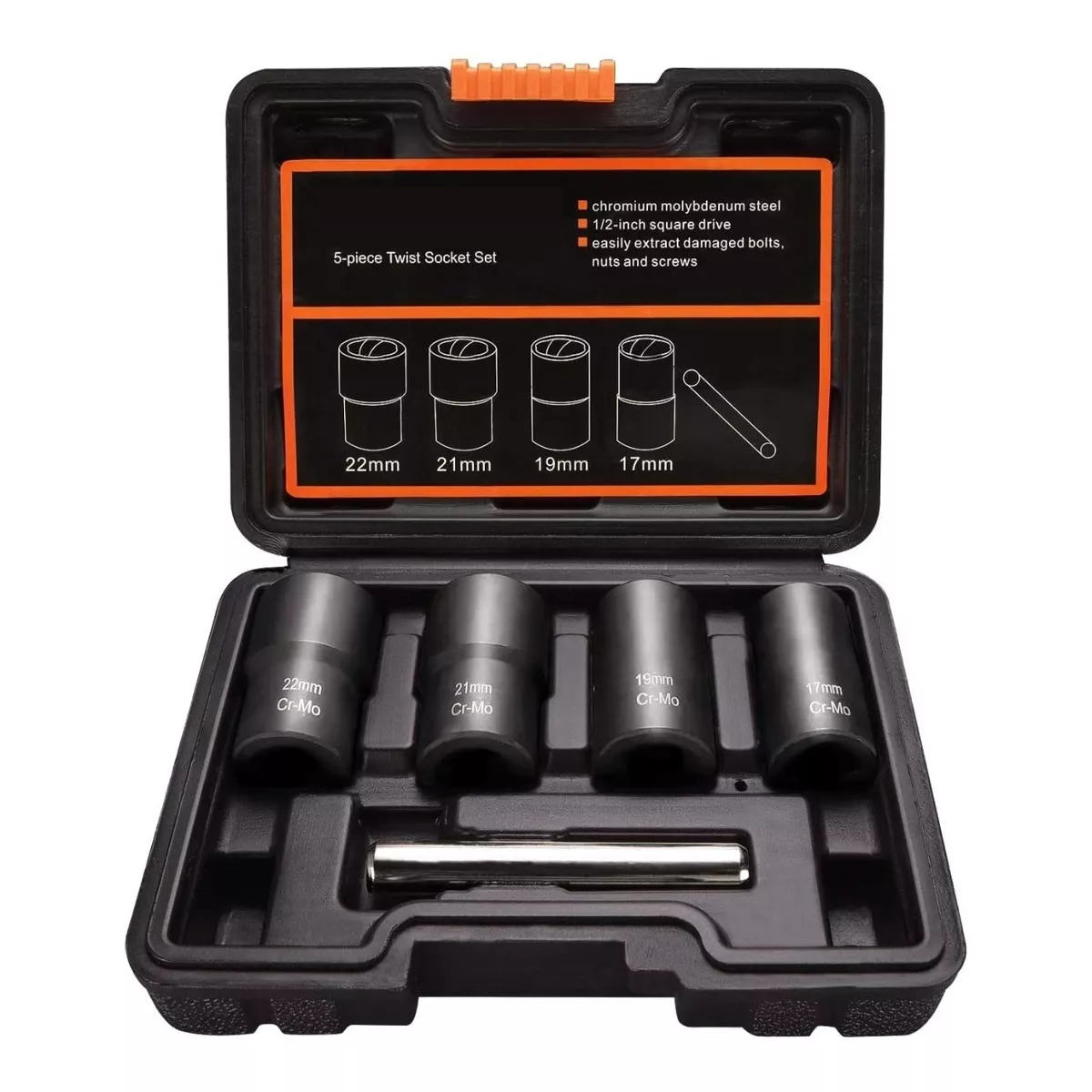 Juego De Extractores 1/2'' Para Quitar Tuercas Barridas